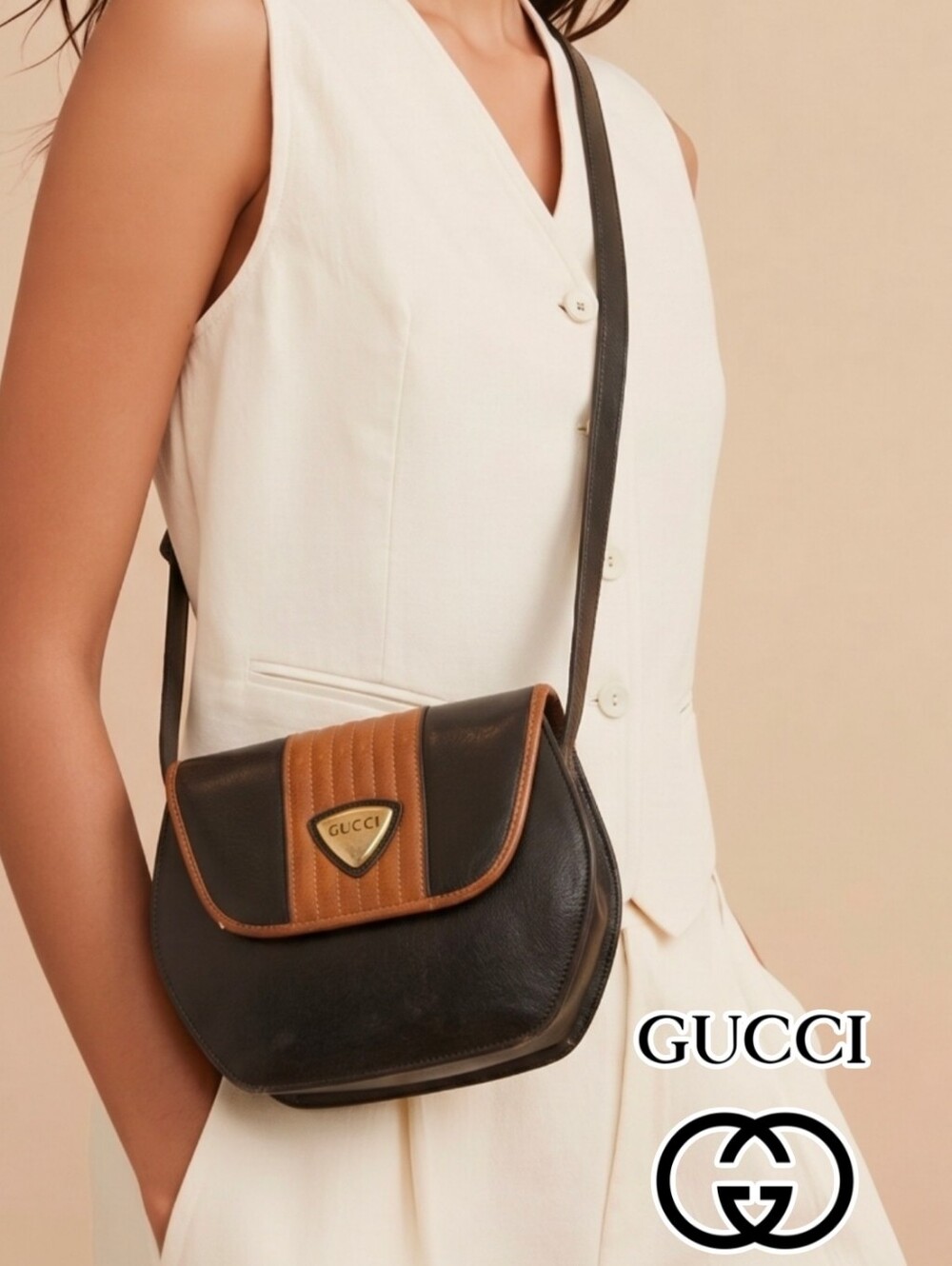 RARE❗️Gucci Accessory Collection Vintage 80's Italy Petite Crossbody Satchel Bag